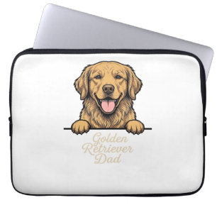 Housse Pour Ordinateur Portable Papa Golden Retriever Gravure Vintage