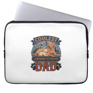 Housse Pour Ordinateur Portable Papa Labrador Retriever le plus cool Chien Montagn