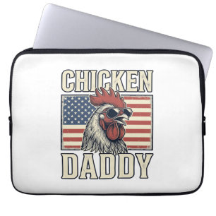 Housse Pour Ordinateur Portable Papa Poule Coq Vintage Patriotique