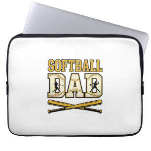 Housse Pour Ordinateur Portable Papa Softball Gravure Vintage Batteur Graphique_1