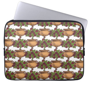 Housse Pour Ordinateur Portable Papier peint vintage Art Nouveau rosebush fleuri