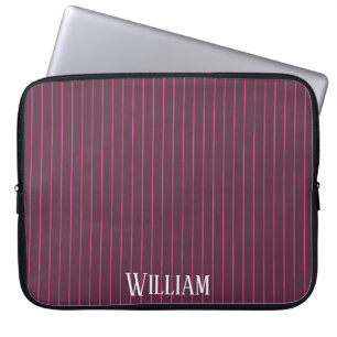 Housse Pour Ordinateur Portable Papilles à rayures bordeaux personnalisées