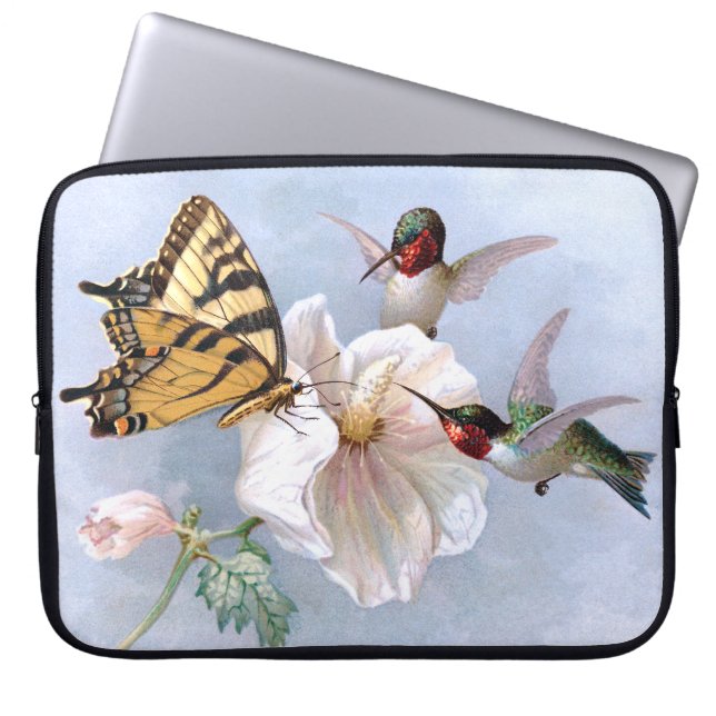 Housse Pour Ordinateur Portable Papillon et colibris (Devant)