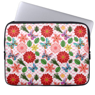 Housse Pour Ordinateur Portable Papillon Floral de Jardin de Printemps Moderne