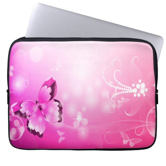 Housse Pour Ordinateur Portable Papillon magenta (Devant)