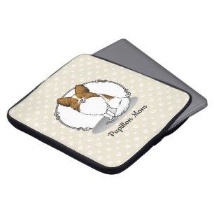 Housse Pour Ordinateur Portable Papillon Maman Pap Maman (blanc & sable) Mignonne