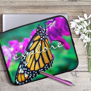 Housse Pour Ordinateur Portable Papillon Monarque Orange Explorer Script Moderne