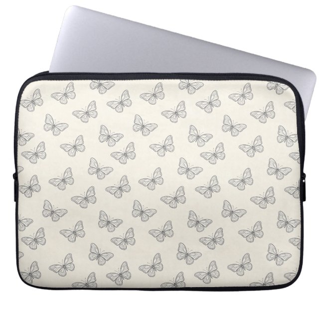 Housse Pour Ordinateur Portable Papillon motif d'art linéaire (Devant)