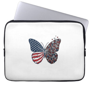 Housse Pour Ordinateur Portable Papillon patriotique vintage de la paix Vector Art