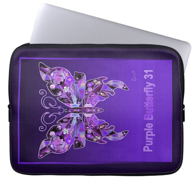 Housse Pour Ordinateur Portable Papillon pourpre 31 (Devant)