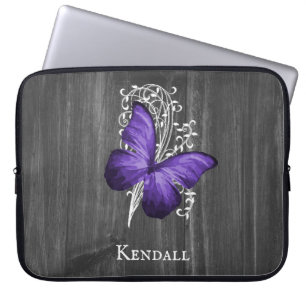 Housse Pour Ordinateur Portable Papillon violet rustique Sleeve d'ordinateur porta