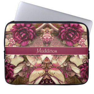 Housse Pour Ordinateur Portable Papillons De Collage Et Ordinateur Portable Rose S