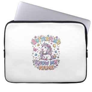 Housse Pour Ordinateur Portable Papillons Licorne Connaissent Mon Nom Charmant Art
