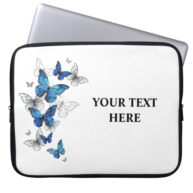 Housse Pour Ordinateur Portable Papillons volants bleus Morpho (Devant)