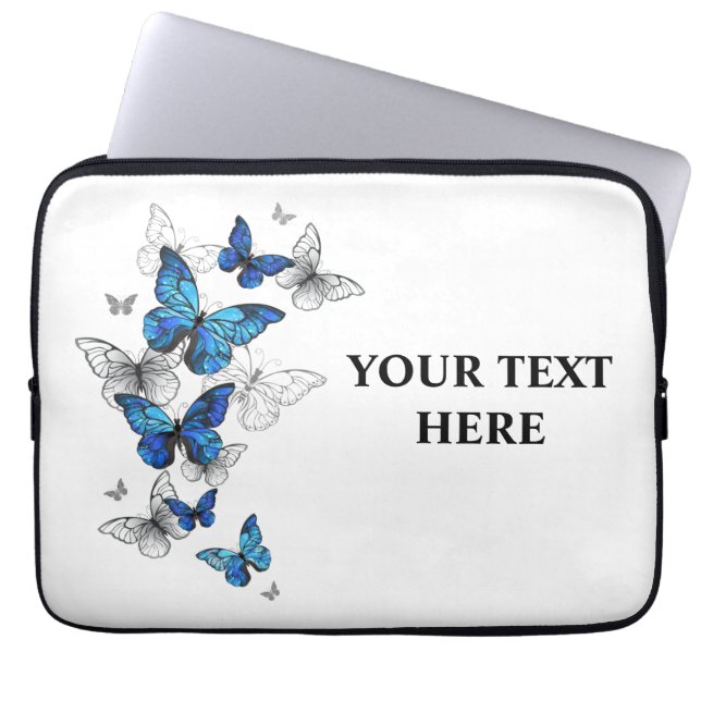 Housse Pour Ordinateur Portable Papillons volants bleus Morpho (Devant)