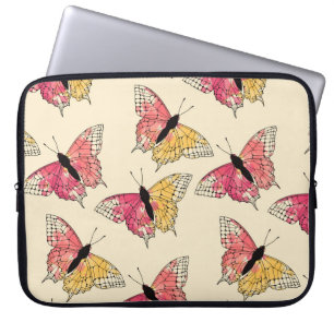 Housse Pour Ordinateur Portable Papillons volants : motif en ivoire sans soudure