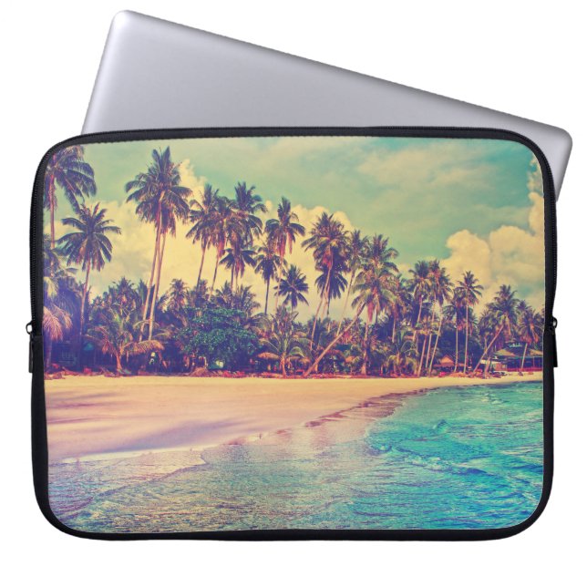 Housse Pour Ordinateur Portable Paradis tropical : mer, hôtel, plage. (Devant)