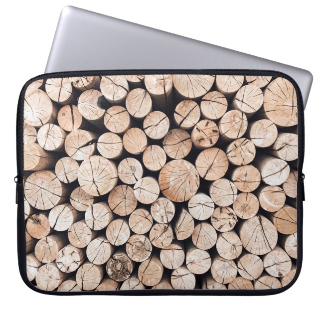 Housse Pour Ordinateur Portable Parcelle en bois Brown (Devant)
