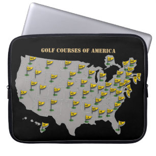 Housse Pour Ordinateur Portable Parcours De Golf D'Amérique Carte Portable Sleeve