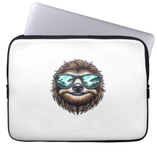 Housse Pour Ordinateur Portable Paresseux drôle graphique avec lunettes de soleil,