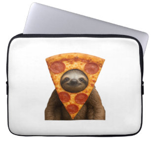 Housse Pour Ordinateur Portable Paresseux pizza drôle étrange blague mème mignon j