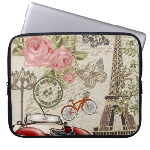 Housse Pour Ordinateur Portable Paris Vintage : Style carte postale