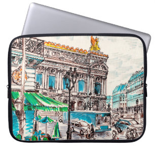 Housse Pour Ordinateur Portable Paris vue rue sur le théâtre Café de Wicked pede