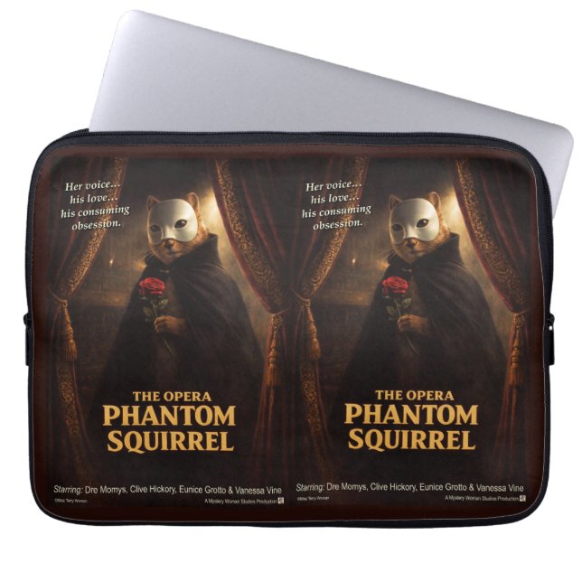 Housse Pour Ordinateur Portable Parodie de l'Opéra Fantôme Écureuil (Devant)