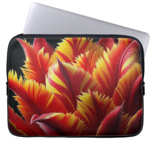 Housse Pour Ordinateur Portable Parrot Tulip Floral Rouge et Jaune