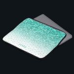 Housse Pour Ordinateur Portable Parties scintillant bleu turquoise ombre et points<br><div class="desc">Parties scintillant moderne tendance turquoise-bleu faux ombre avec points motif et monogramme en option.</div>