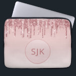 Housse Pour Ordinateur Portable Parties scintillant de séchage Rose Rose or Monogr<br><div class="desc">Blush Pink - Rose Gold Faux Parties scintillant à goutte et Élégant Coque d'ordinateur portable Monogram. Ce coque monogrammé peut être customisé pour inclure votre nom initial et prénom.</div>