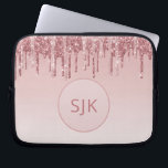 Housse Pour Ordinateur Portable Parties scintillant de séchage Rose Rose or Monogr<br><div class="desc">Blush Pink - Rose Gold Faux Parties scintillant à goutte et Élégant Coque d'ordinateur portable Monogram. Ce coque monogrammé peut être customisé pour inclure votre nom initial et prénom.</div>