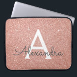 Housse Pour Ordinateur Portable Parties scintillant d'or rose Rose et monogramme é<br><div class="desc">Parties scintillant Rose Rose Gold Faux et Sparkle Elegant Monogramme Sleeve. Ce coque peut être customisé pour inclure votre nom initial et prénom.</div>