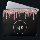 Housse Pour Ordinateur Portable Parties scintillant Drives Blush Rose Or Monogramm<br><div class="desc">Blush Pink - Rose Gold et Black Faux Parties scintillant et Sparkle Elegant Monogrammed Initials Coque. Ce coque peut être customisé pour inclure votre nom initial et prénom.</div>