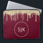 Housse Pour Ordinateur Portable Parties scintillant Drives Bourgogne Gold Girly Mo<br><div class="desc">Parties scintillant de luxe Gold et Red Faux Bourgogne et Coque d'Initiales Monogrammes Élégantes. Ce coque peut être customisé pour inclure votre nom initial et prénom.</div>