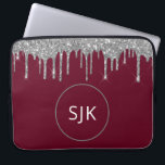 Housse Pour Ordinateur Portable Parties scintillant Drives Burgundy Silver Girly M<br><div class="desc">Parties scintillant de luxe Argent et Bourgogne Faux et Élégant Parkle Elegant Monogrammed Initials Coque. Ce coque peut être customisé pour inclure votre nom initial et prénom.</div>