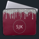 Housse Pour Ordinateur Portable Parties scintillant Drives Burgundy Silver Girly M<br><div class="desc">Parties scintillant de luxe Argent et Bourgogne Faux et Élégant Parkle Elegant Monogrammed Initials Coque. Ce coque peut être customisé pour inclure votre nom initial et prénom.</div>