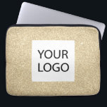 Housse Pour Ordinateur Portable Parties scintillant Gold Modern - Logo personnalis<br><div class="desc">Gold Modern et professionnel Faux Parties scintillant et Sparkle Elegant Logo Personnalisé Promotionnel Portable d'entreprise sac ou manches Coque promotionnel pour un cadeau de l'industrie de la beauté. Ce coque peut être customisé pour inclure le logo de votre entreprise ou de votre entreprise.</div>
