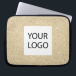 Housse Pour Ordinateur Portable Parties scintillant Gold Modern - Logo personnalis<br><div class="desc">Gold Modern et professionnel Faux Parties scintillant et Sparkle Elegant Logo Personnalisé Promotionnel Portable d'entreprise sac ou manches Coque promotionnel pour un cadeau de l'industrie de la beauté. Ce coque peut être customisé pour inclure le logo de votre entreprise ou de votre entreprise.</div>