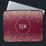 Housse Pour Ordinateur Portable Parties scintillant Monogramme rose rose rose rose<br><div class="desc">Blush Pink - Rose Gold et Bourgogne Red Faux Parties scintillant et Élégant Parkle Monogrammed Initials Coque. Ce coque peut être customisé pour inclure votre nom initial et prénom.</div>