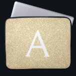 Housse Pour Ordinateur Portable Parties scintillant Or de luxe et Monogramme étinc<br><div class="desc">Parties scintillant Gold Faux de luxe et Coque Monogramme élégant étincelant. Ce coque peut être customisé pour inclure votre nom initial et prénom.</div>