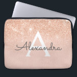Housse Pour Ordinateur Portable Parties scintillant or rose et monogramme étincela<br><div class="desc">Glam Rose Gold Ombre Faux Parties scintillant et Sparkle Moderne et élégant Coque Monogram. Ce coque peut être customisé pour inclure votre nom initial et prénom.</div>