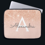 Housse Pour Ordinateur Portable Parties scintillant or rose et monogramme étincela<br><div class="desc">Glam Rose Gold Ombre Faux Parties scintillant et Sparkle Moderne et élégant Coque Monogram. Ce coque peut être customisé pour inclure votre nom initial et prénom.</div>