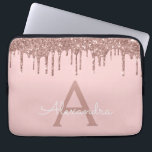 Housse Pour Ordinateur Portable Parties scintillant or rose rose vierge Étincelle<br><div class="desc">Rose Bleu - Rose Gold Faux Dripping Parties scintillant Fille moderne et élégant et Élégant Coque Monogramme Élégant. Ce coque peut être customisé pour inclure votre nom initial et prénom.</div>
