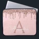 Housse Pour Ordinateur Portable Parties scintillant or rose rose vierge Étincelle<br><div class="desc">Rose Bleu - Rose Gold Faux Dripping Parties scintillant Fille moderne et élégant et Élégant Coque Monogramme Élégant. Ce coque peut être customisé pour inclure votre nom initial et prénom.</div>