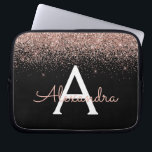Housse Pour Ordinateur Portable Parties scintillant rose rose et monogramme étince<br><div class="desc">Rose Gold - Blush Pink and Black Faux Parties scintillant et Sparkle Elegant Monogram Coque. Ce coque peut être customisé pour inclure votre nom initial et prénom.</div>