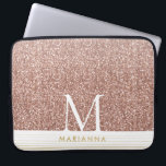 Housse Pour Ordinateur Portable Parties scintillant rose Rose Gold de Monogramme m<br><div class="desc">Coque portable monogramme moderne rose en or faux parties scintillant rose brillant rose peut être customisé avec votre initiale et nom ou n'importe quel texte. Une nouvelle conception minimale assez élégante pour un ordinateur de travail pour votre petite entreprise aussi!</div>