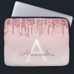 Housse Pour Ordinateur Portable Parties scintillant rose Rose or et Monogramme éti<br><div class="desc">Blush Pink - Rose Gold Faux Parties scintillant à goutte et Élégant Coque d'ordinateur portable Monogram. Ce coque monogrammé peut être customisé pour inclure votre nom initial et prénom.</div>