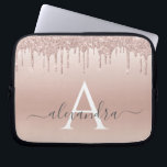 Housse Pour Ordinateur Portable Parties scintillant rose Rose or et Monogramme éti<br><div class="desc">Parties scintillant Rose Rose Gold Faux et Coque Monogramme élégant étincelant. Ce coque peut être customisé pour inclure votre nom initial et prénom.</div>