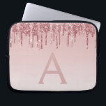 Housse Pour Ordinateur Portable Parties scintillant rose Rose or et Monogramme éti<br><div class="desc">Blush Pink - Rose Gold Faux Parties scintillant à goutte et Élégant Coque d'ordinateur portable Monogram. Ce coque monogrammé peut être customisé pour inclure votre nom initial et prénom.</div>